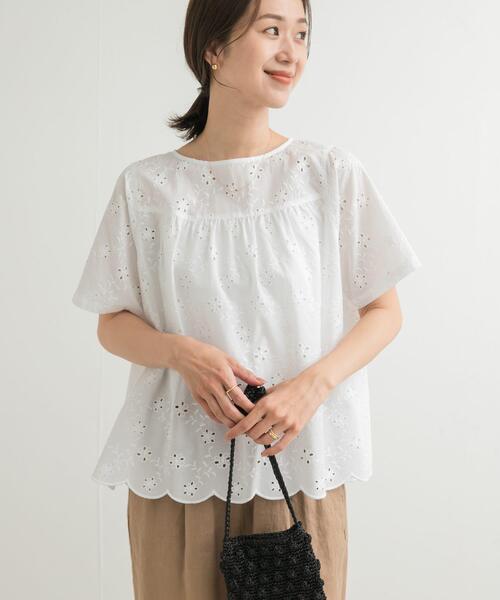 「URBAN RESEARCH DOORS」 半袖ブラウス MEDIUM ブラック レディース_画像5