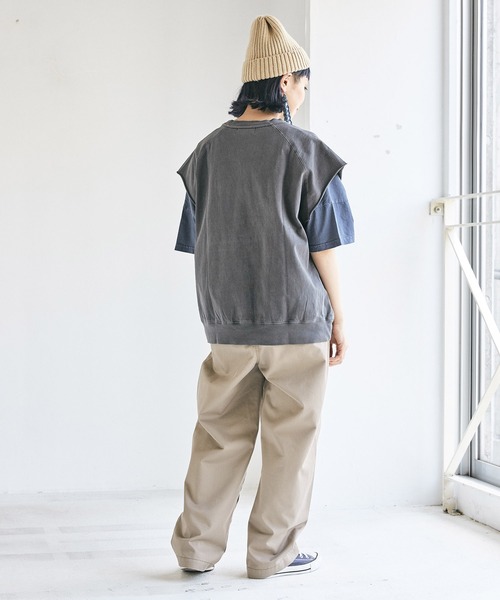 「CUBE SUGAR」 半袖カットソー M チャコールグレー レディース_画像4