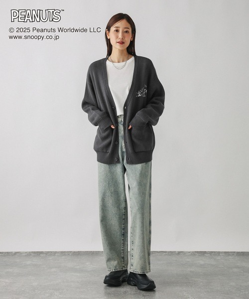 GLOBAL WORK（グローバルワーク） カーディガン PEANUTS/ロゴVネック