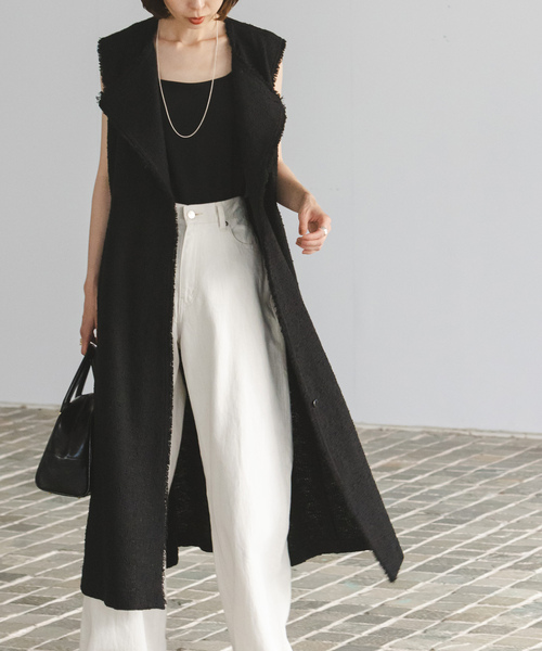 L'AUBE BLANC ロングコート ブラック Belted Chester coat – L'AUBE BLANC