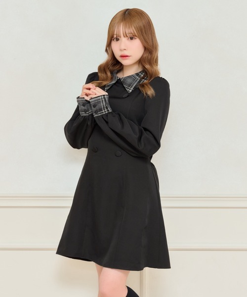 apres jour（アプレジュール） ワンピース チェックパフスリーブ