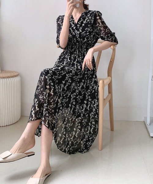 「Miniministore」 「Fashion E s」半袖ワンピース L ブラック レディース_画像8