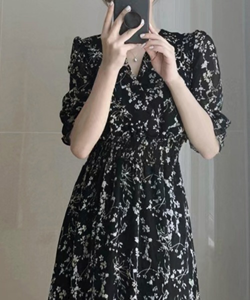 「Miniministore」 「Fashion E s」半袖ワンピース L ブラック レディース_画像9