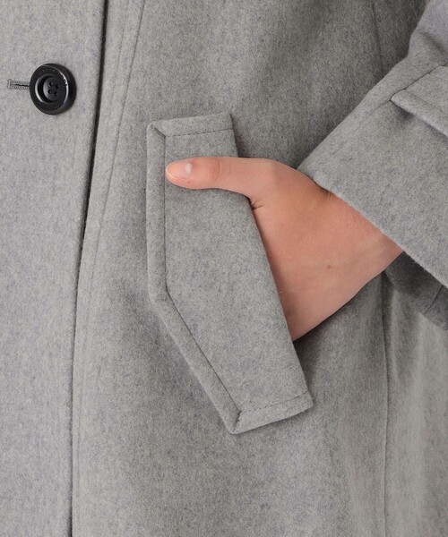 【BLUE LABEL CRESTBRIDGE】ラビットファーウールコートグレー 美品♡ブルーレーベルクレストブリッジラビットファーM グレーロングコート