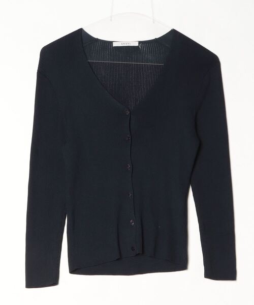 【新品】ANAYI アナイ　Ｖネック カーディガン ウール　黒　38 新品】ANAYI アナイ Vネック カーディガン ウール 黒 38