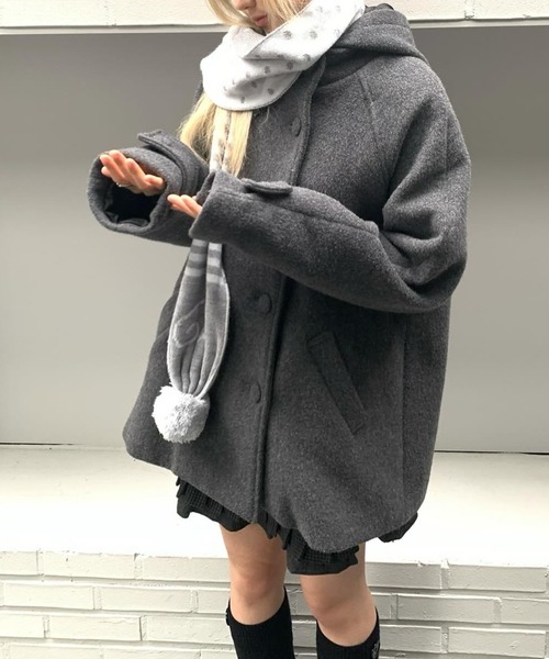 FAVORITO ピーコート pコート フード付きメルトンジャケット