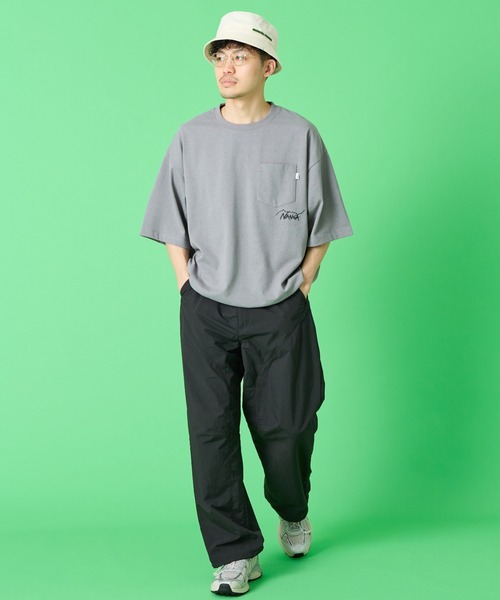 tシャツ 「NANGA/ナンガ」 別注 ルーズフィット ドローコードポケットTシャツ レディース メンズの画像