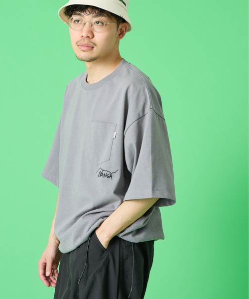 tシャツ 「NANGA/ナンガ」 別注 ルーズフィット ドローコードポケットTシャツ レディース メンズの画像