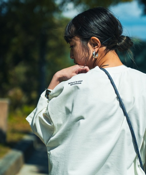 新品タグ付き♫ノップドゥノッド　半袖ワイドシャツ　刺繍　ホワイト　ゆったり NANGA（ナンガ） tシャツ 半袖 別注 ルーズフィット ドローコード