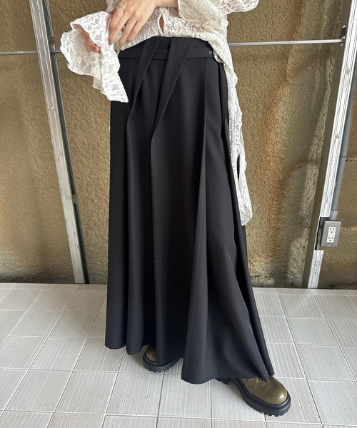 Ameri VINTAGE AMANDA FLARE SKIRT ブラック Ameri（アメリ） スカート UND RANDOM TUCK FLARE SKIRT : ZOZOTOWN