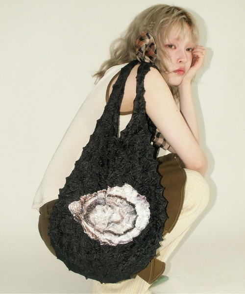 musubore（ムスボレ） エコバッグ pleated print oyster bag 