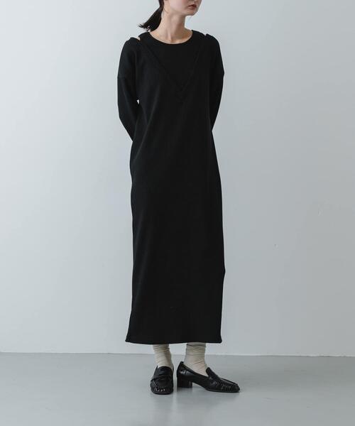 SENSE OF PLACE by URBAN RESEARCH ワンピース レイヤードネックリブ