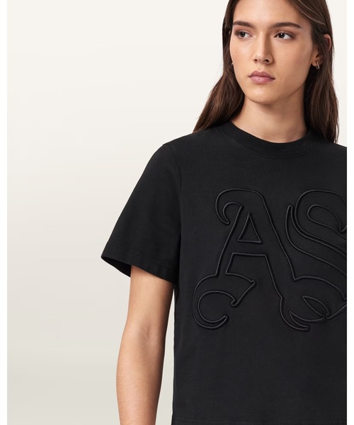 ALLSAINTS（オールセインツ） tシャツ 半袖 LISA EMBOSSED CREW NECK T