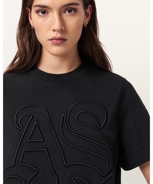ALLSAINTS（オールセインツ） tシャツ 半袖 LISA EMBOSSED CREW NECK T