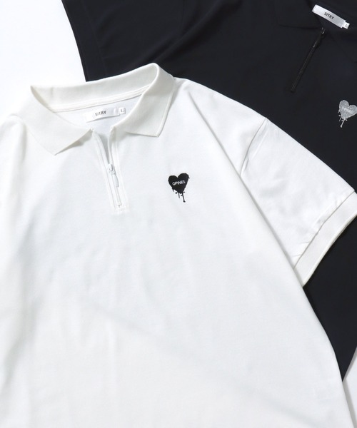 SITRY（シトリー） ポロシャツ ポロ SITRY Heart Embroidery Half Zip