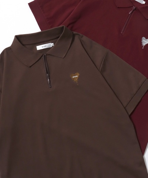 SITRY（シトリー） ポロシャツ ポロ SITRY Heart Embroidery Half Zip