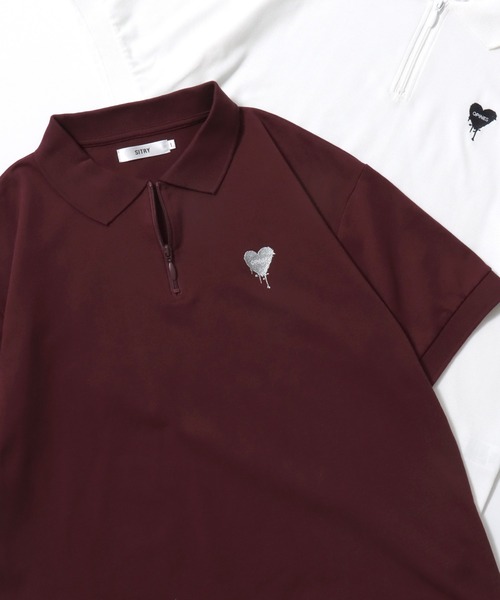 SITRY（シトリー） ポロシャツ ポロ SITRY Heart Embroidery Half Zip
