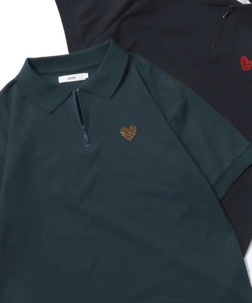 SITRY（シトリー） ポロシャツ ポロ SITRY Heart Embroidery Half Zip