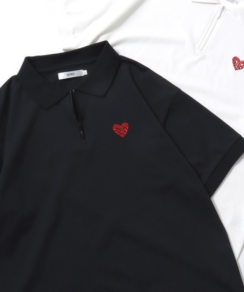 SITRY（シトリー） ポロシャツ ポロ SITRY Heart Embroidery Half Zip