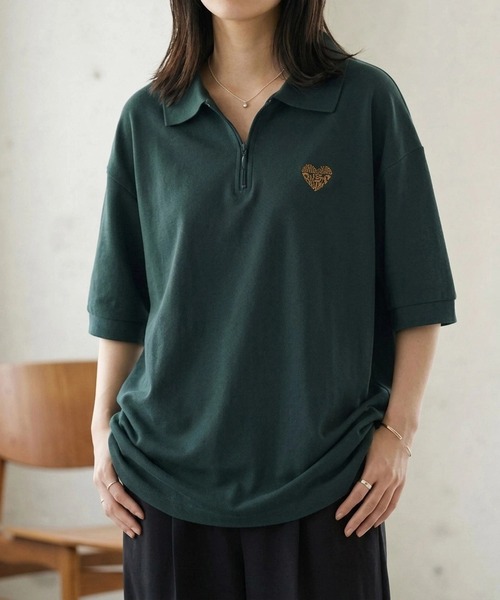 SITRY（シトリー） ポロシャツ ポロ SITRY Heart Embroidery Half Zip