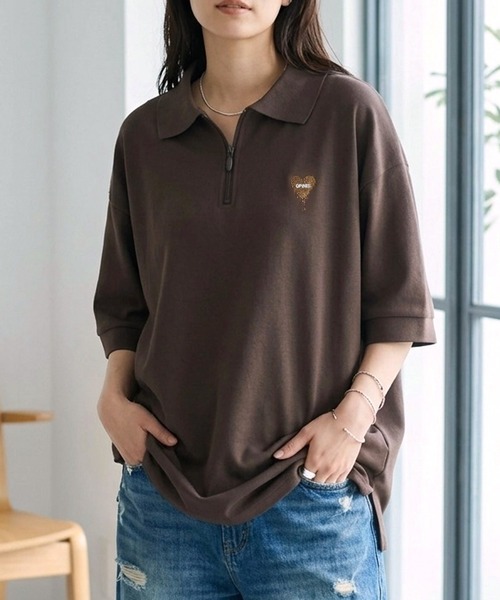 SITRY（シトリー） ポロシャツ ポロ SITRY Heart Embroidery Half Zip