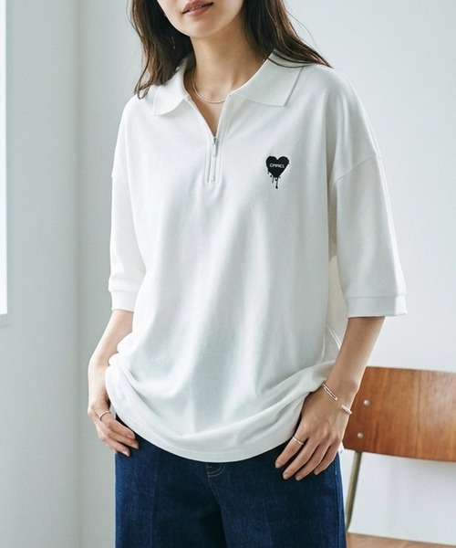 SITRY（シトリー） ポロシャツ ポロ SITRY Heart Embroidery Half Zip