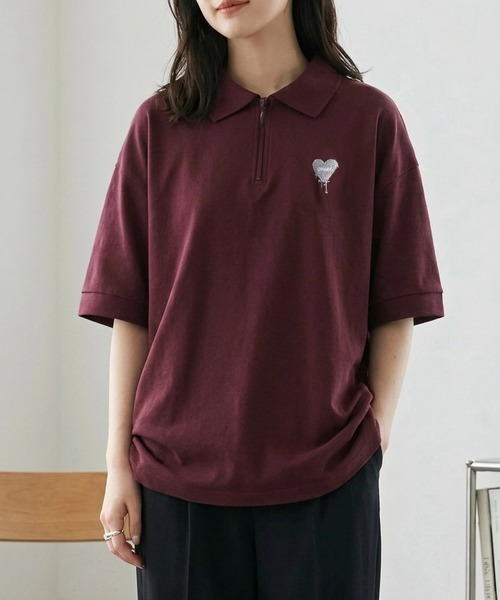 SITRY（シトリー） ポロシャツ ポロ SITRY Heart Embroidery Half Zip