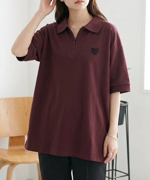SITRY（シトリー） ポロシャツ ポロ SITRY Heart Embroidery Half Zip