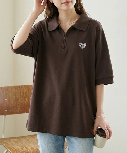 SITRY（シトリー） ポロシャツ ポロ SITRY Heart Embroidery Half Zip