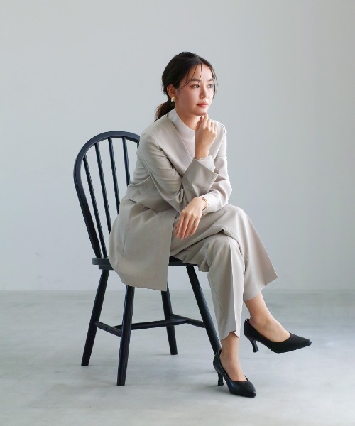 ジャケット ノーカラージャケット 「コーデ自在 」 ライトモククロス
