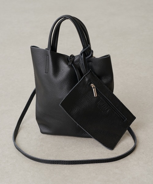 ブラックトートバッグ　ルイス　本革　リアルレザー Lui's（ルイス） トートバッグ MILLELA FIRENZE ミニトートバッグ