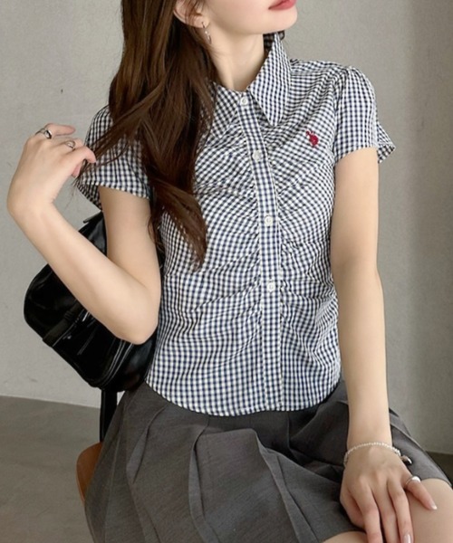 U.S. POLO ASSN.（ユーエスポロアッスン） ブラウス シャツ 半袖 「Ada