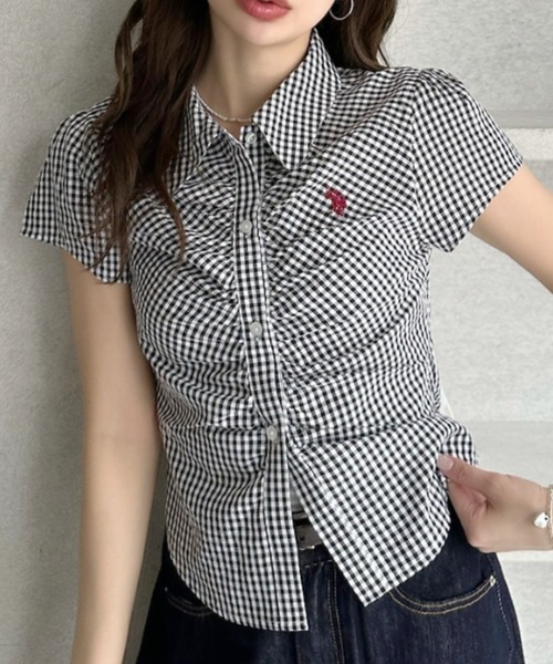 U.S. POLO ASSN.（ユーエスポロアッスン） ブラウス シャツ 半袖 「Ada