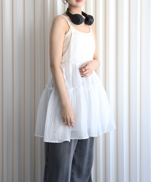 希少！未使用級✨Chloe ドッキングニットキャミソール リボン ホワイト YENNA キャミソール サイドリボンキャミチュニック : ZOZOTOWN Yahoo
