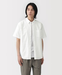 無印良品（MUJI） シャツ 半袖 紳士 洗いざらしオックスボタンダウン