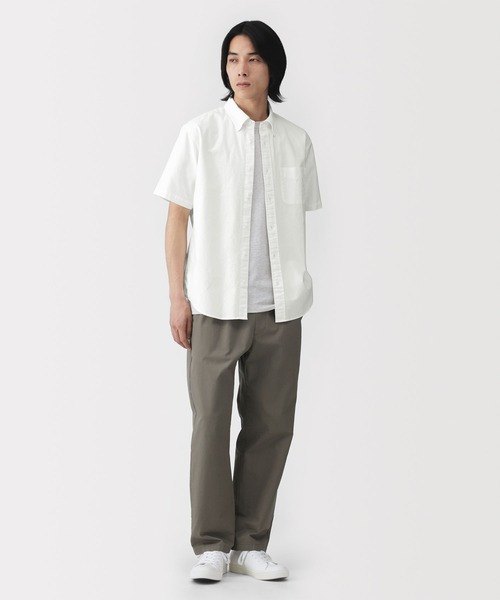 無印良品（MUJI） シャツ 半袖 紳士 洗いざらしオックスボタンダウン
