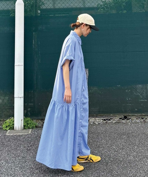 「CORNERS」 半袖ワンピース M グリーン レディース_画像3