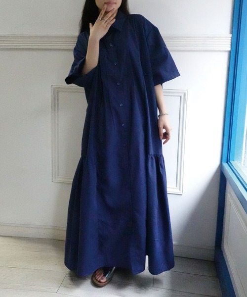 「CORNERS」 半袖ワンピース M グリーン レディース_画像8