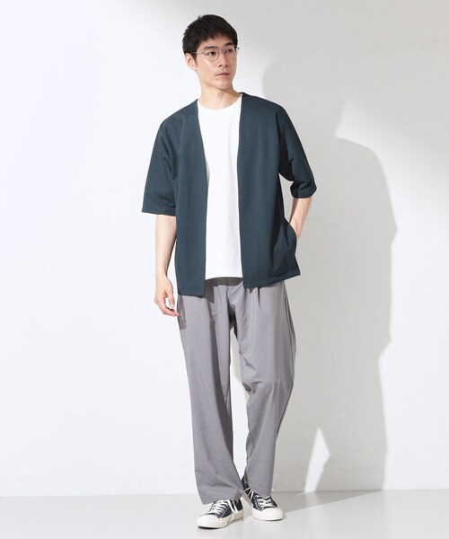 THE SHOP TK カーディガン メッシュ五分袖カーディガン＋半袖Tシャツ
