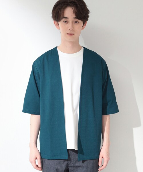 THE SHOP TK カーディガン メッシュ五分袖カーディガン＋半袖Tシャツ