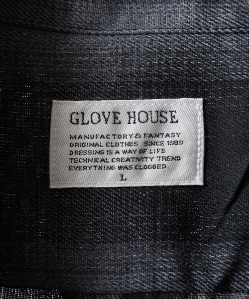 「GLOVE HOUSE」 長袖シャツ L ブルー メンズ_画像5