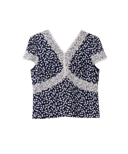 Her lip to Cherry Pattern Lace Trim Top レディース : ZOZOTOWN 
