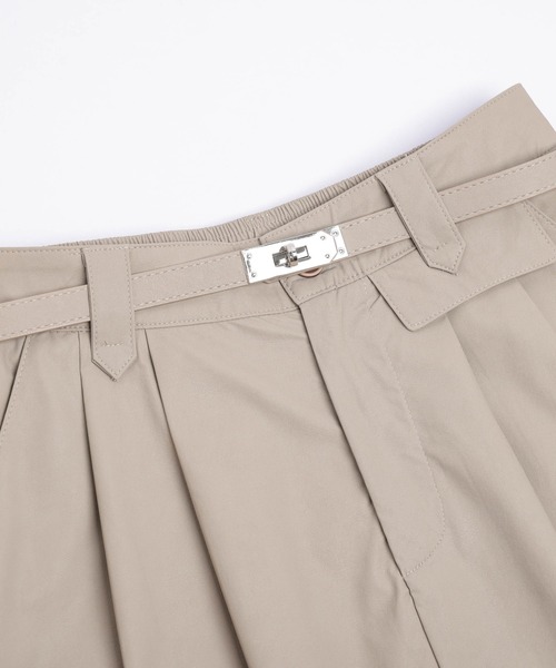 ロング スカート ベルト付き レザーライクロングスカート/Aライン/バックゴム | ブランド登録なし | 19