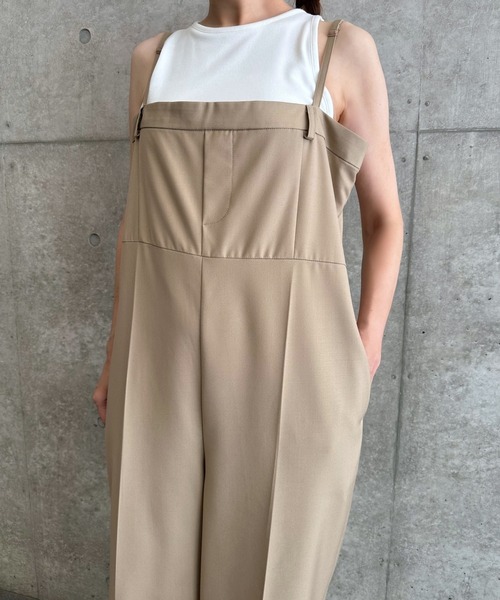オールインワン パンツディテールジャンプスーツ/オールインワン