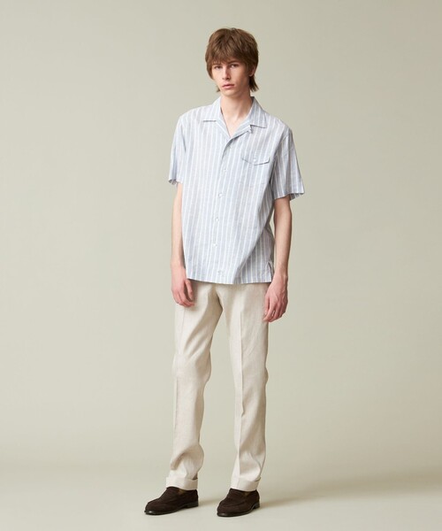J.PRESS シャツ 「HYBRID LINEN」オープンカラーシャツ メンズ