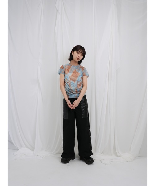 enewdnina ワイドパンツ Enewd nina ワイドパンツ パンツ 「ZOZO限定」レザー ミックス