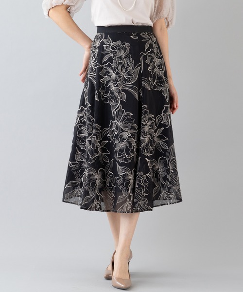 Rose Tiara スカート オーガンジー刺繍スカート : ZOZOTOWN Yahoo!店  