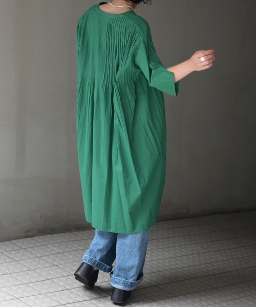 Gauze# 2wayコットンタックワンピース インディゴ フリーサイズ Gauze# 2wayコットンタックワンピース インディゴ フリーサイズ
