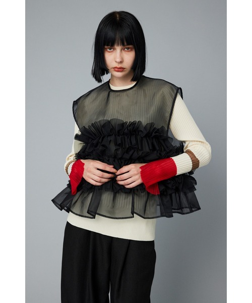 HeRIN.CYE ベスト ジレ Many gather attachment vest メニーギャザー