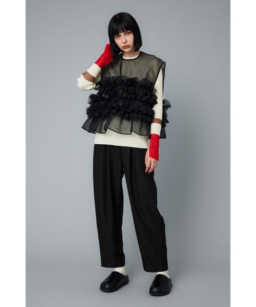HeRIN.CYE ベスト ジレ Many gather attachment vest メニーギャザー